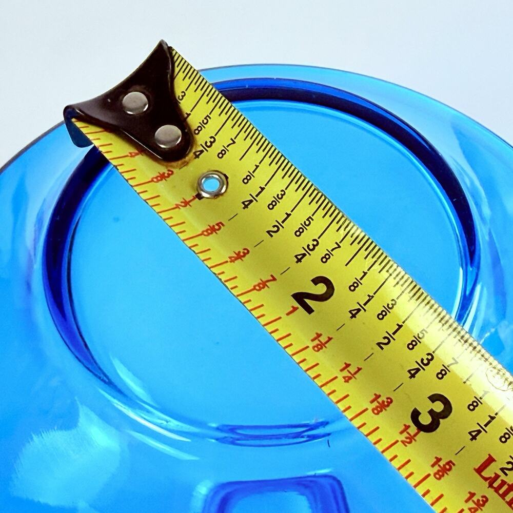 VINTAGE Aqua Blue Art Glass Vase 7.5” Mid Century Modern Style Hand Blown MCM - Picture 8 of 8